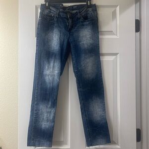 Dark acid wash y2k skinny jeans